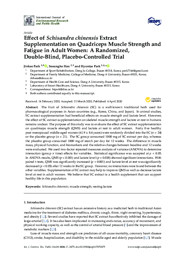 (PDF) Effect of Schisandra chinensis Extract Supplementation on ...