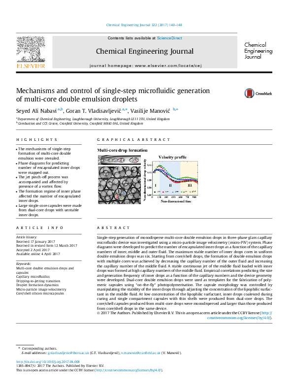 (PDF) Mechanisms and control of single-step microfluidic generation of ...