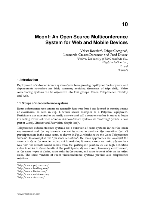 (PDF) 10 Mconf : An Open Source Multiconference System for Web and ...