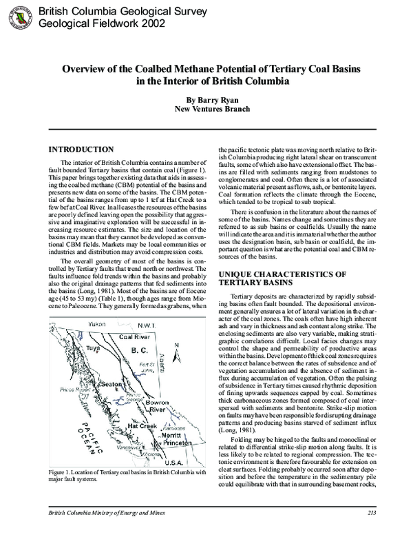 (PDF) Overview of the Coalbed Methane Potential of Tertiary Coal Basins ...