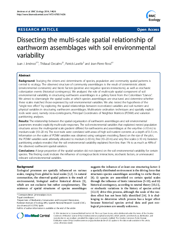 (PDF) Dissecting the multi-scale spatial relationship of earthworm ...