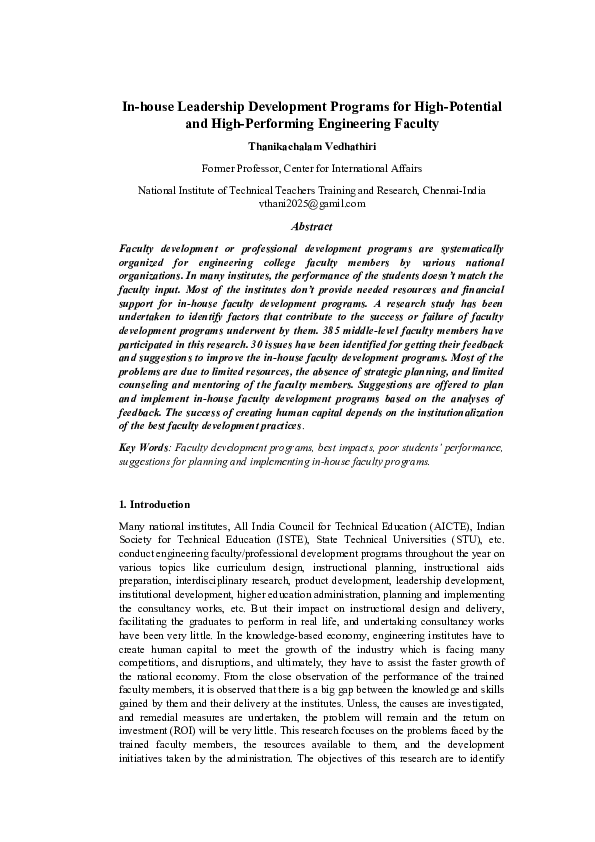 (DOC) In-house Leadership Development Programs for High-Potential and ...
