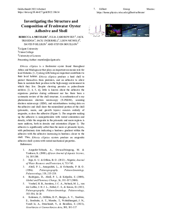  PDF Investigating The Structure And Composition Of Freshwater Oyster 