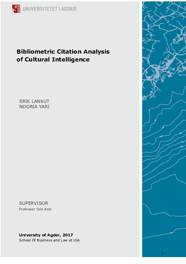 (PDF) Bibliometric Citation Analysis of Cultural Intelligence