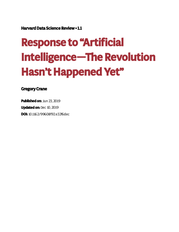 (PDF) Response to “Artificial Intelligence—The Revolution Hasn’t ...