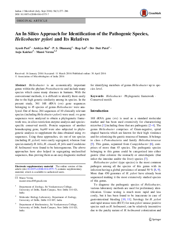 (PDF) An In Silico Approach for Identification of the Pathogenic ...