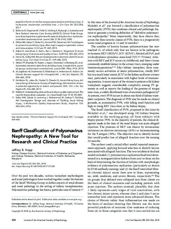 (PDF) Banff Classification of Polyomavirus Nephropathy: A New Tool for ...
