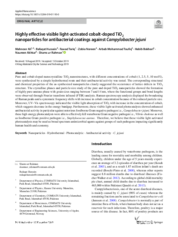 (PDF) Highly effective visible light-activated cobalt-doped TiO2 ...