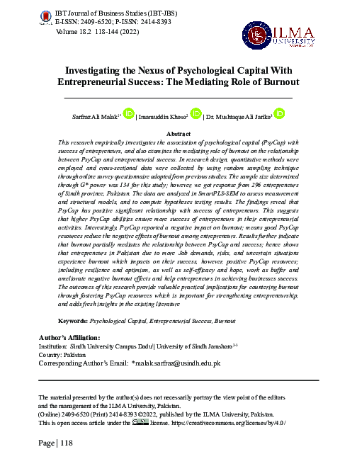 (PDF) Investigating the Nexus of Psychological Capital With ...