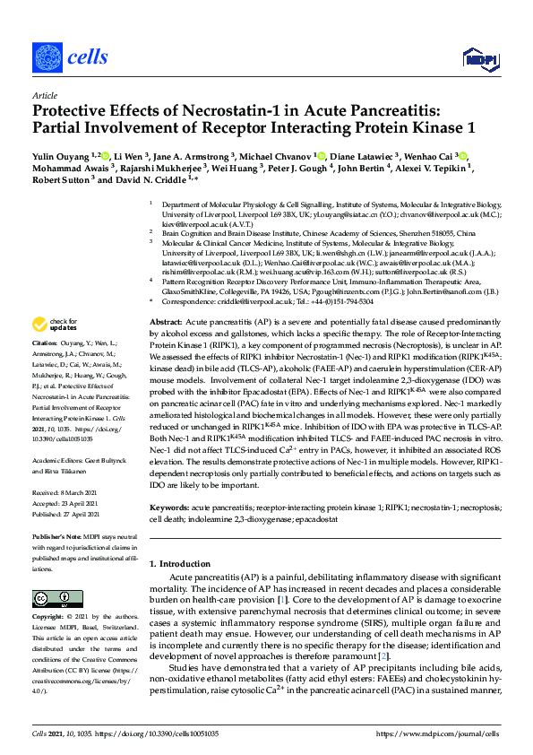 (PDF) Protective Effects of Necrostatin-1 in Acute Pancreatitis ...