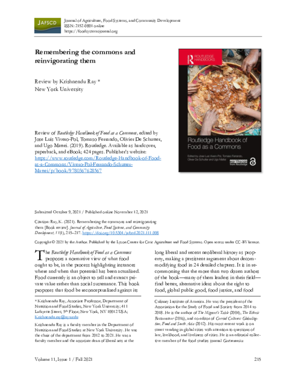 (PDF) Remembering the commons and reinvigorating them