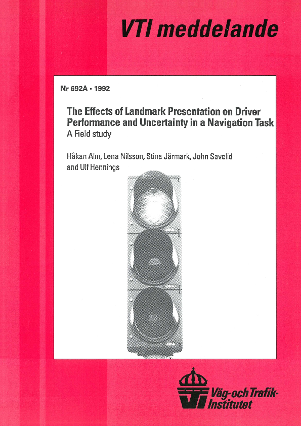 (PDF) The effects of landmark presentation on driver performance and ...