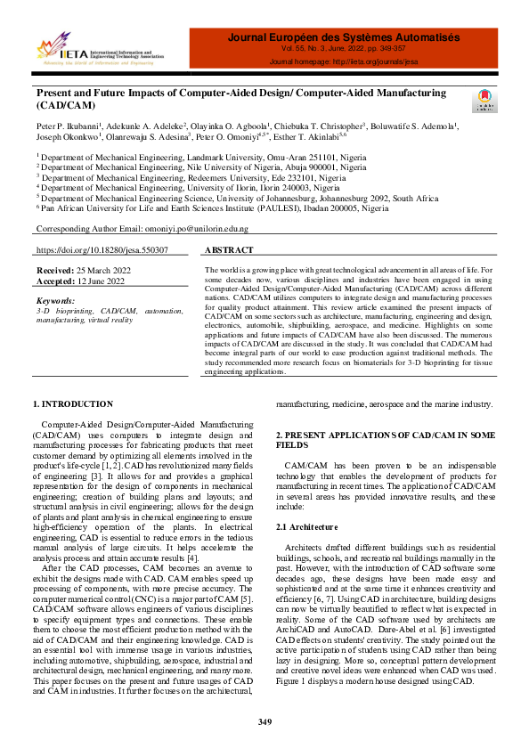 (PDF) Present and Future Impacts of Computer-Aided Design/ Computer ...