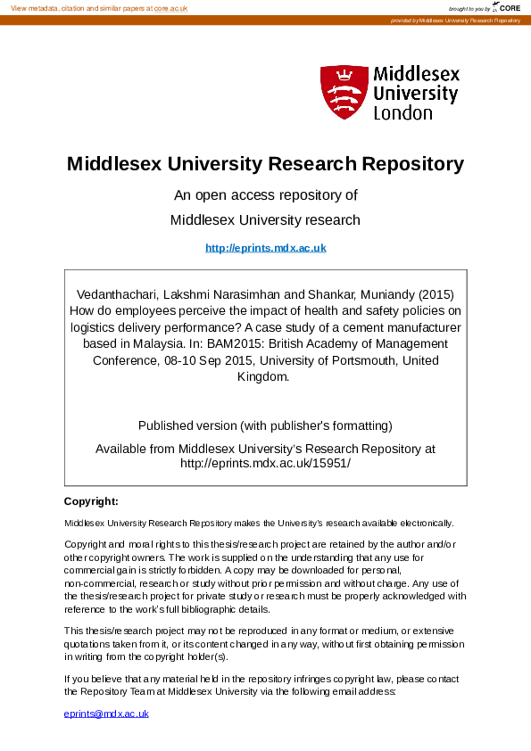 (PDF) How do employees perceive the impact of health and safety