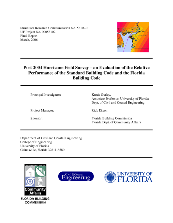 (PDF) Post 2004 Hurricane Field Survey -- An Evaluation of the Relative ...