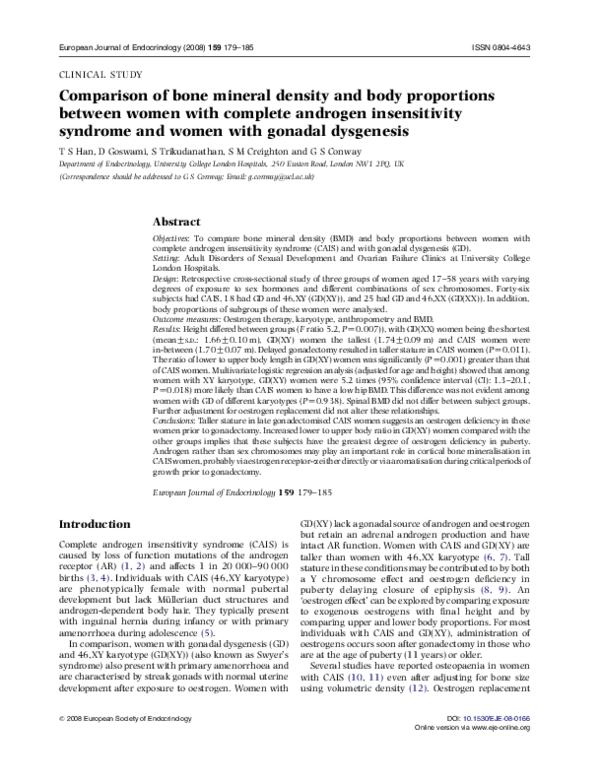 (PDF) Comparison of bone mineral density and body proportions between ...
