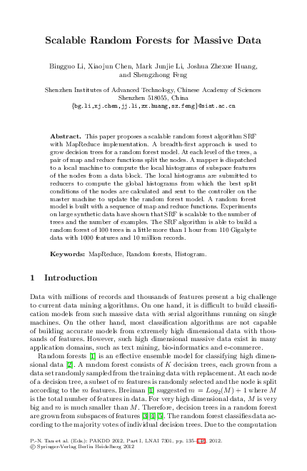 (PDF) Scalable Random Forests for Massive Data
