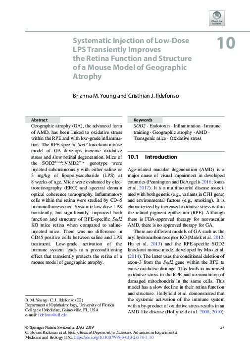 (PDF) Systematic Injection of Low-Dose LPS Transiently Improves the ...