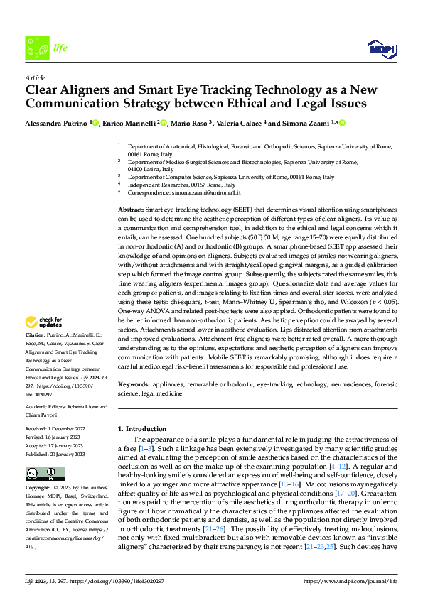 (PDF) Clear Aligners and Smart Eye Tracking Technology as a New ...