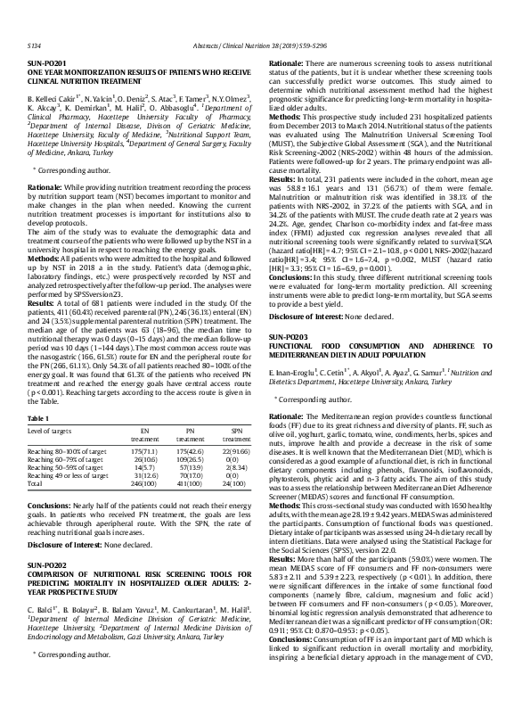(PDF) SUN-PO202: Comparison of Nutritional Risk Screening Tools for ...