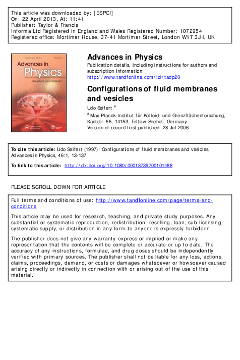(PDF) Configurations of fluid membranes and vesicles