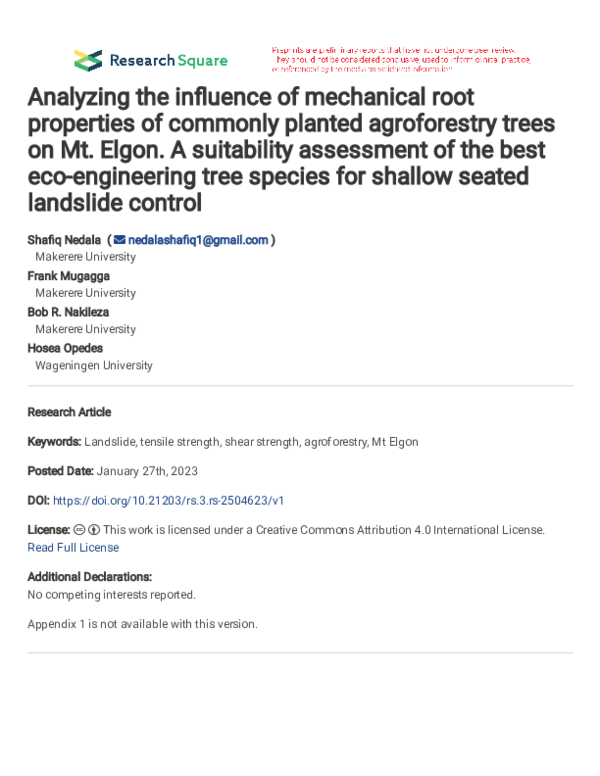 (PDF) Analyzing the influence of mechanical root properties of commonly ...