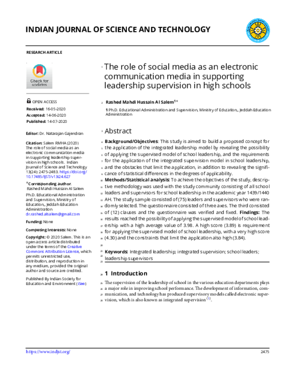 (PDF) The role of social media as an electronic communication media in ...