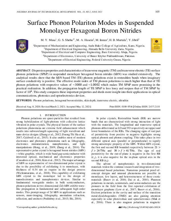 (PDF) Surface Phonon Polariton Modes in Suspended Monolayer Hexagonal ...