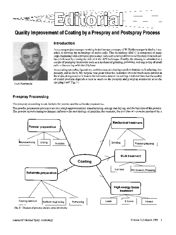 (PDF) Quality improvement of coating by a prespray and postspray process