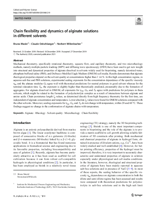 (PDF) Chain flexibility and dynamics of alginate solutions in different ...