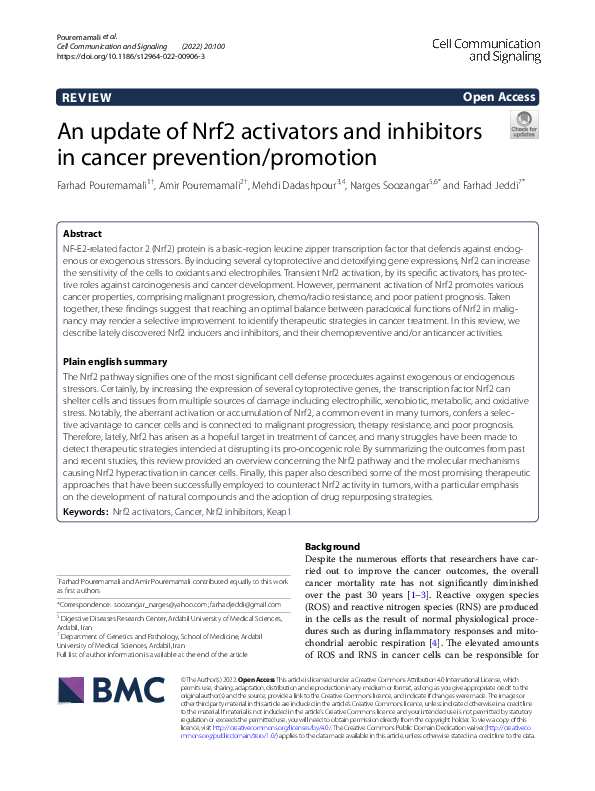 (PDF) An update of Nrf2 activators and inhibitors in cancer prevention ...