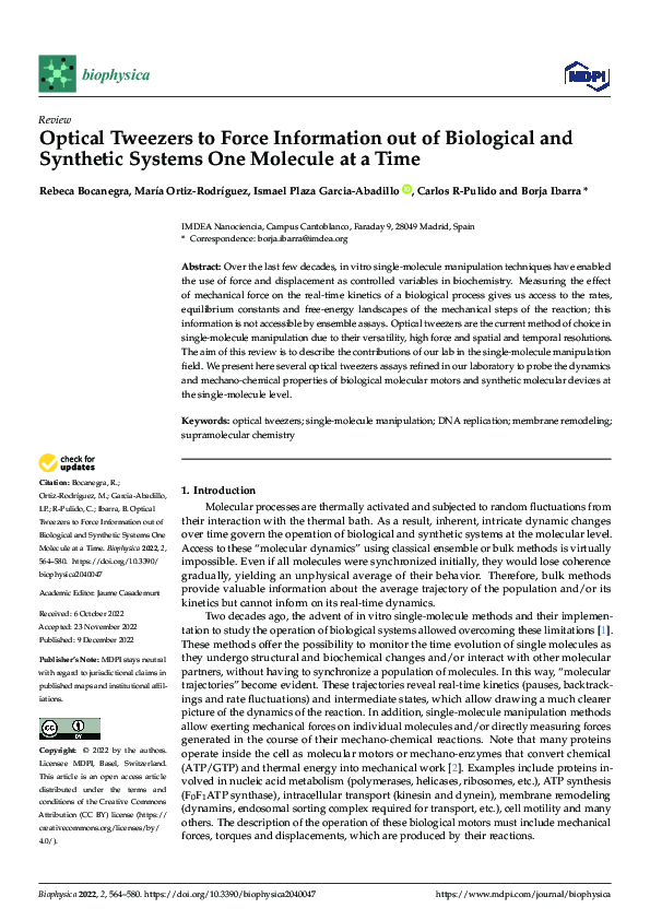(PDF) Optical Tweezers to Force Information out of Biological and ...