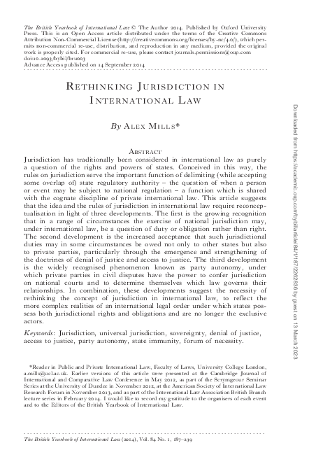 (PDF) Rethinking Jurisdiction in International Law