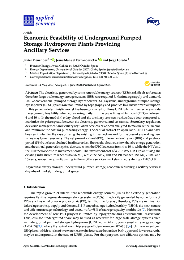 (PDF) Economic Feasibility of Underground Pumped Storage Hydropower ...