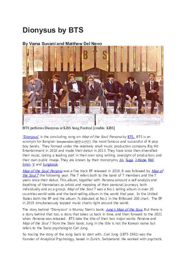 (DOC) Dionysus by BTS