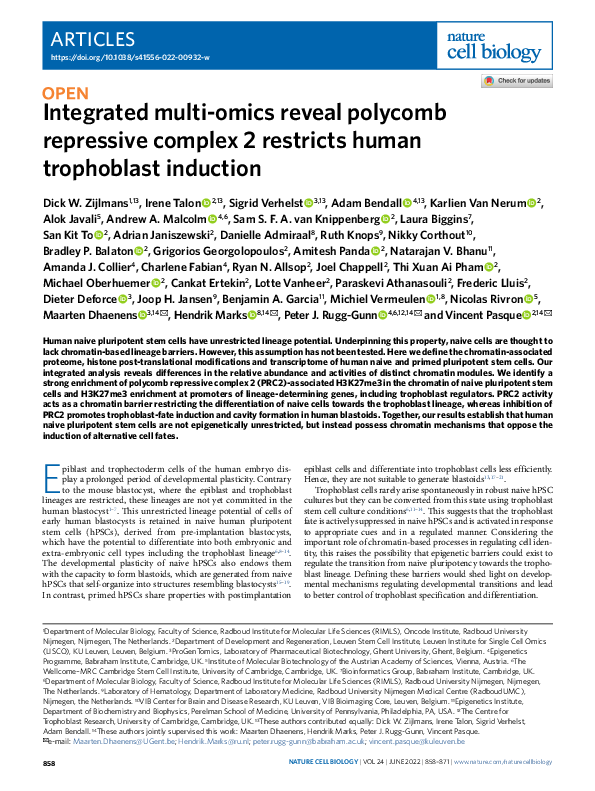 (PDF) Integrated multi-omics reveal polycomb repressive complex 2 ...