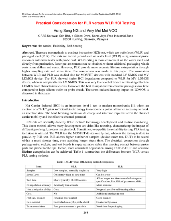 (PDF) Practical Consideration for PLR versus WLR HCI Testing