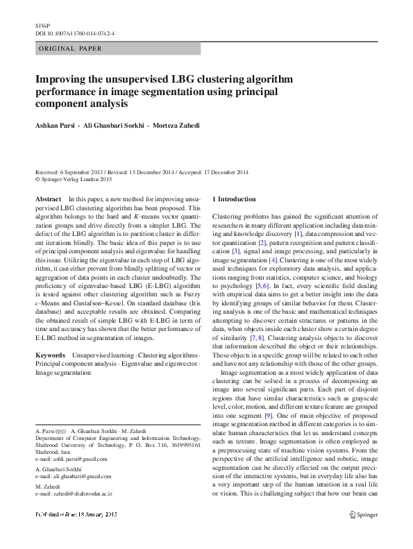 (PDF) Improving the unsupervised LBG clustering algorithm performance ...