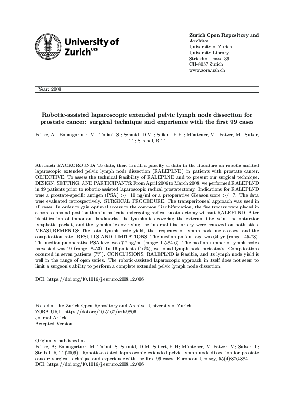 (PDF) Robotic-Assisted Laparoscopic Extended Pelvic Lymph Node ...
