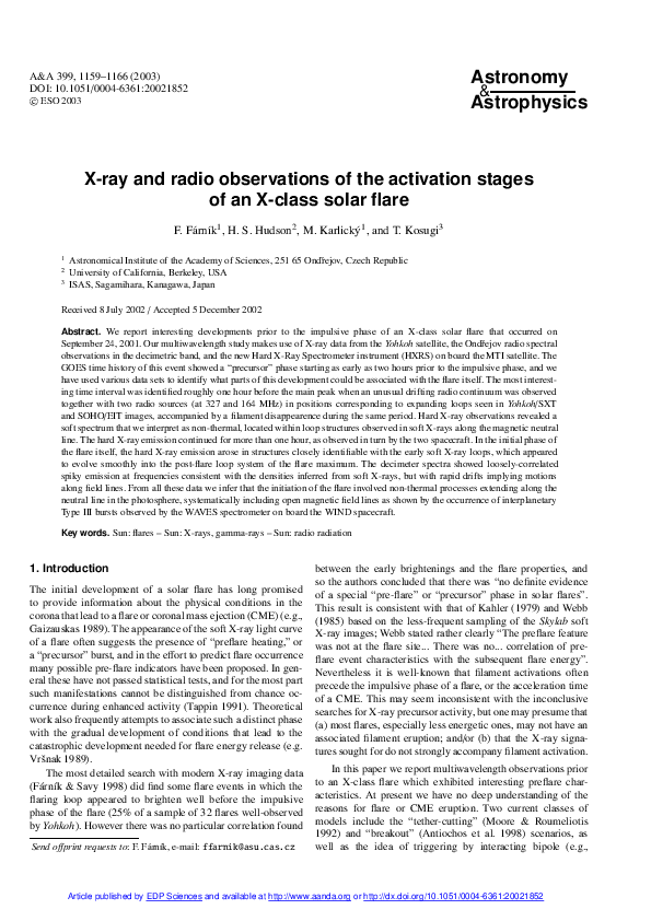 (PDF) X-ray and radio observations of the activation stages of an X ...