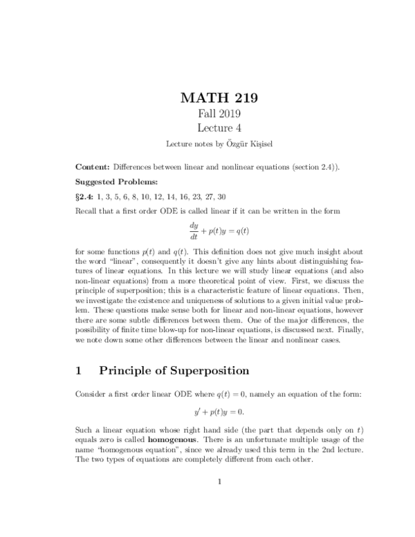 Pdf Differential Equations Lecture Notes No 4 Pdf Differential Equations Lecture Notes No 4