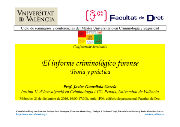 El Informe Criminologico Forense Teoria Y Practica Pdf