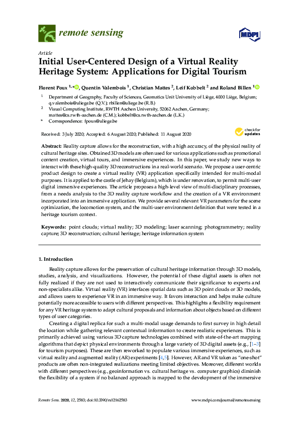 (PDF) Initial User-Centered Design of a Virtual Reality Heritage System ...
