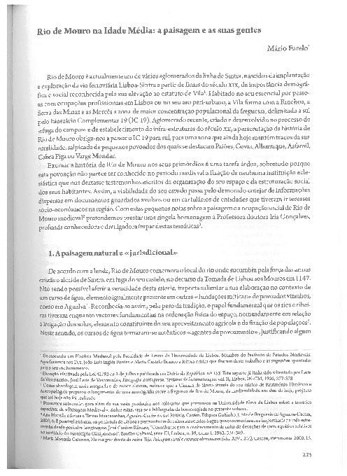 Rio de Mouro na Idade Média: a paisagem e as suas gentes