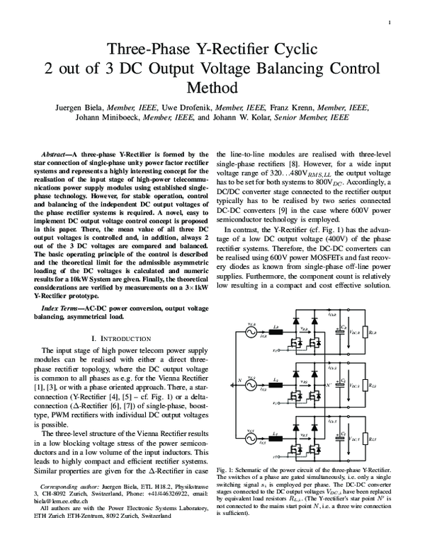 (PDF) Three-Phase Y-Rectifier Cyclic 2 Out of 3 DC Output Voltage ...