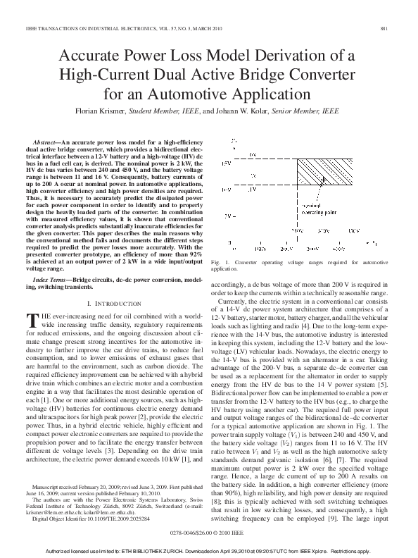 (PDF) Accurate Power Loss Model Derivation of a High-Current Dual ...