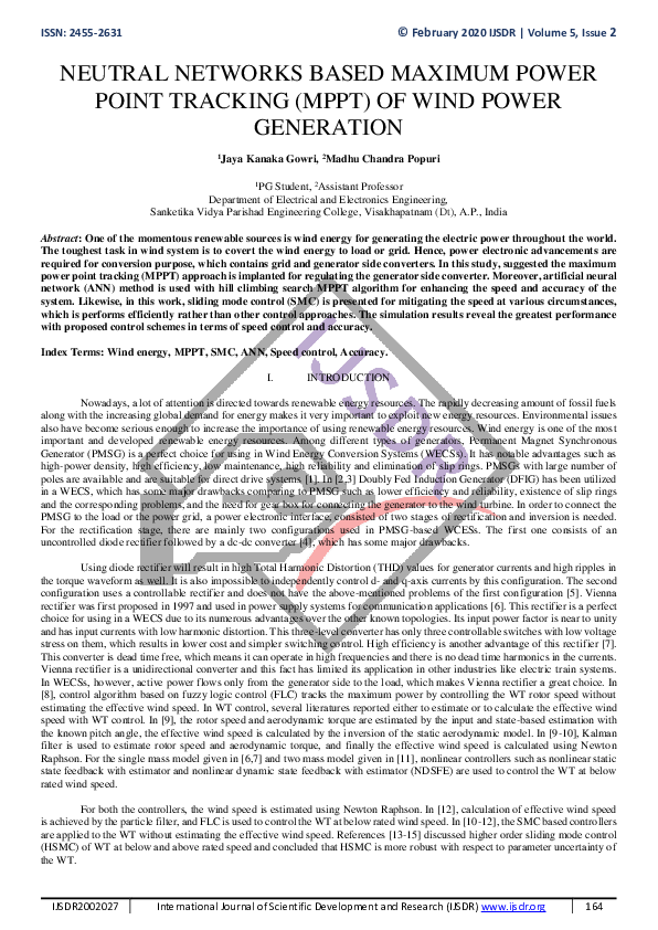 (PDF) Neutral Networks Based Maximum Power Point Tracking (MPPT) of ...