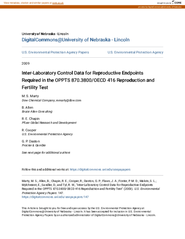 (PDF) Inter-laboratory control data for reproductive endpoints required ...