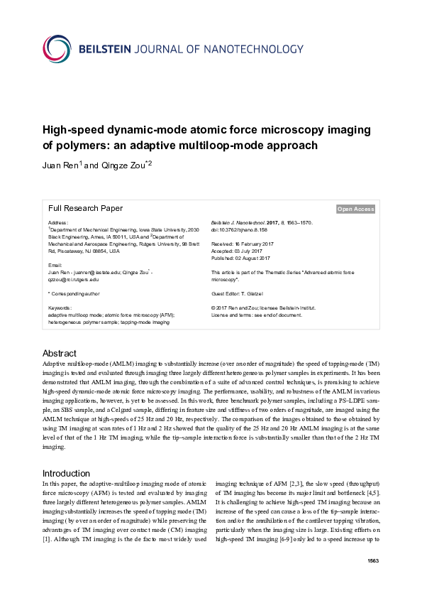 (PDF) High-speed dynamic-mode atomic force microscopy imaging of ...