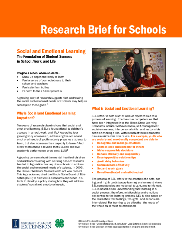 (PDF) Social and Emotional Learning